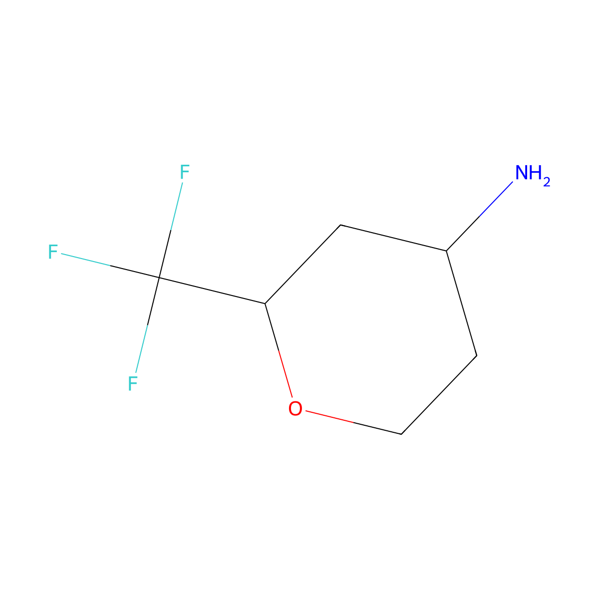 2-(Trifluoromethyl)oxan-4-amine molecular structure, CAS 1880505-53-2
