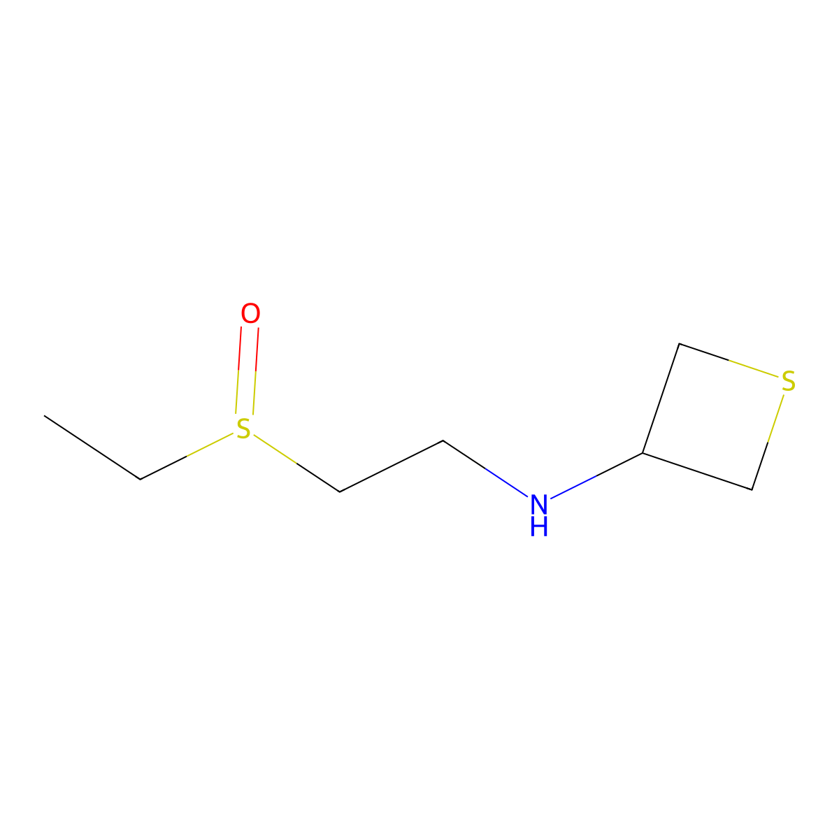 N-(2-(Ethylsulfinyl)ethyl)thietan-3-amine molecular structure, CAS 1880527-61-6