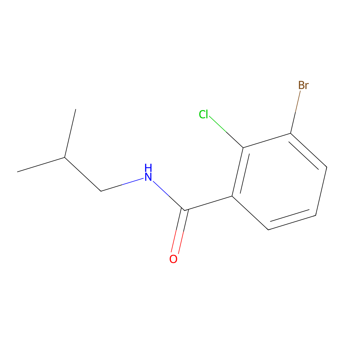 3-Bromo-2-chloro-N-(2-methylpropyl)benzamide molecular structure, CAS 1880528-68-6