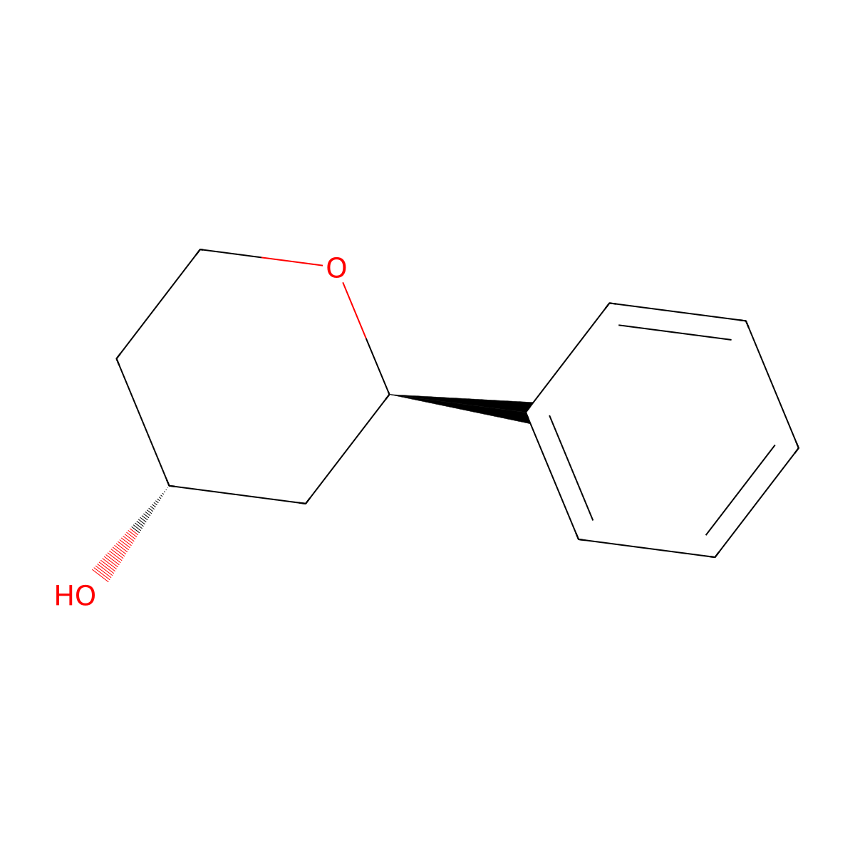 (2R,4R)-2-Phenyltetrahydro-2H-pyran-4-ol molecular structure, CAS 188053-98-7