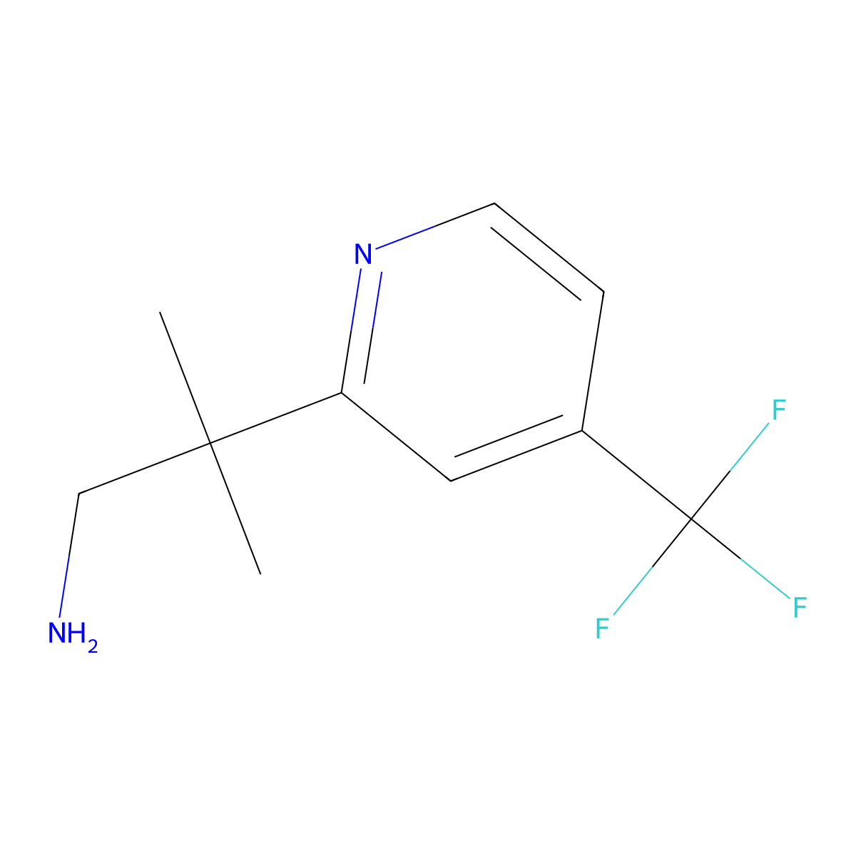 2-Methyl-2-[4-(trifluoromethyl)pyridin-2-yl]propan-1-amine molecular structure, CAS 1880550-40-2