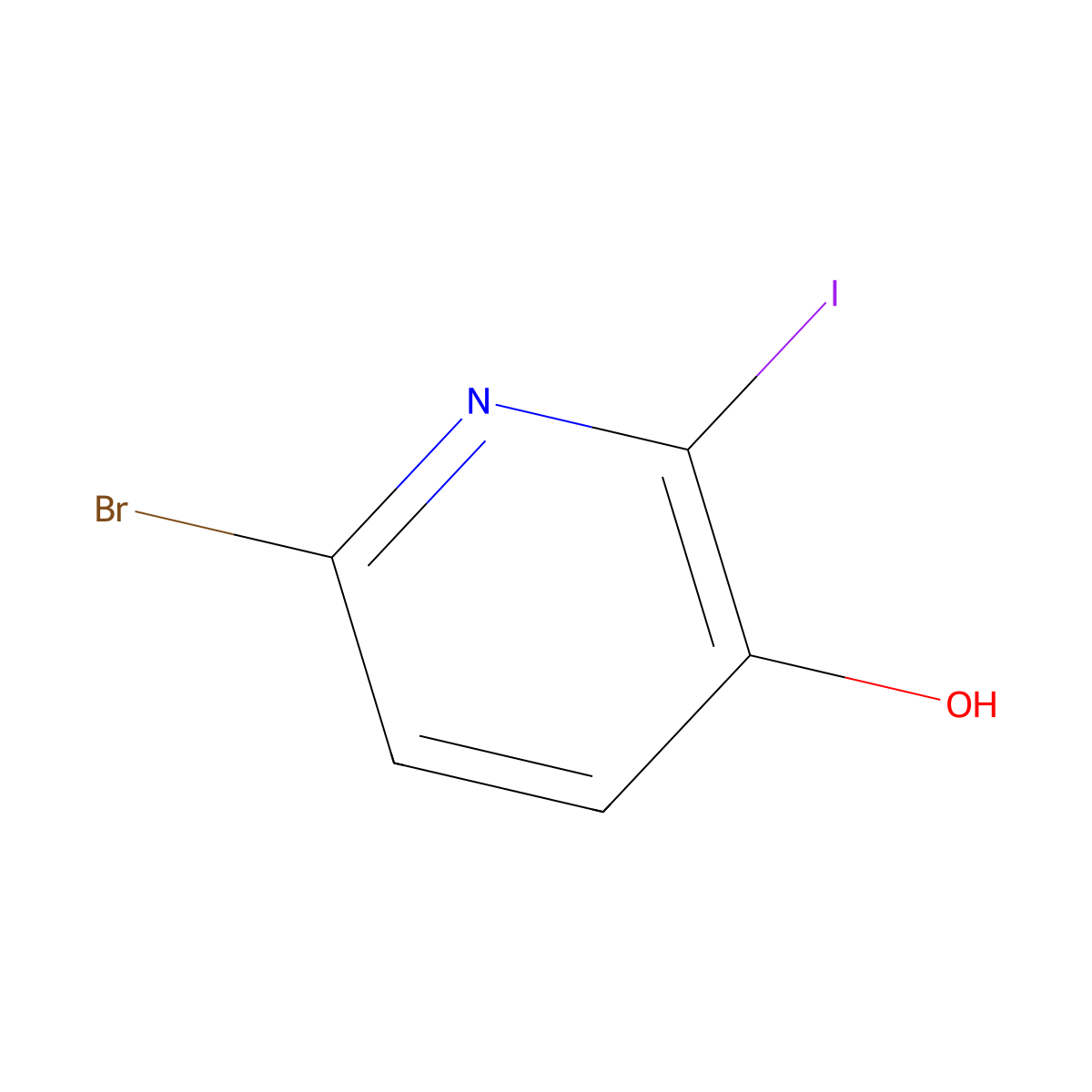 6-Bromo-2-iodopyridin-3-OL molecular structure, CAS 188057-35-4