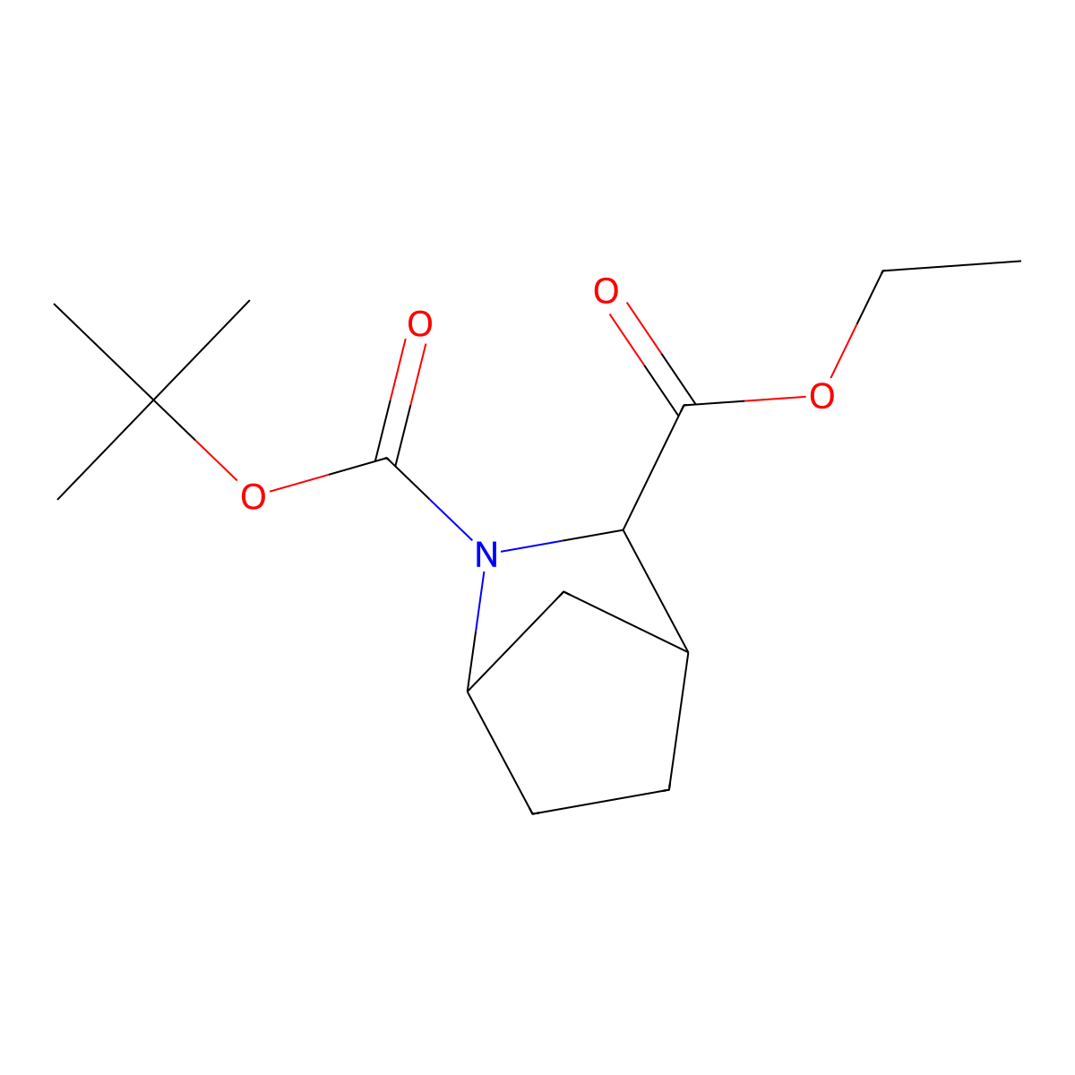 (1R,3S,4S)-2-tert-Butyl 3-ethyl 2-azabicyclo[2.2.1]heptane-2,3-dicarboxylate molecular structure, CAS 188057-42-3