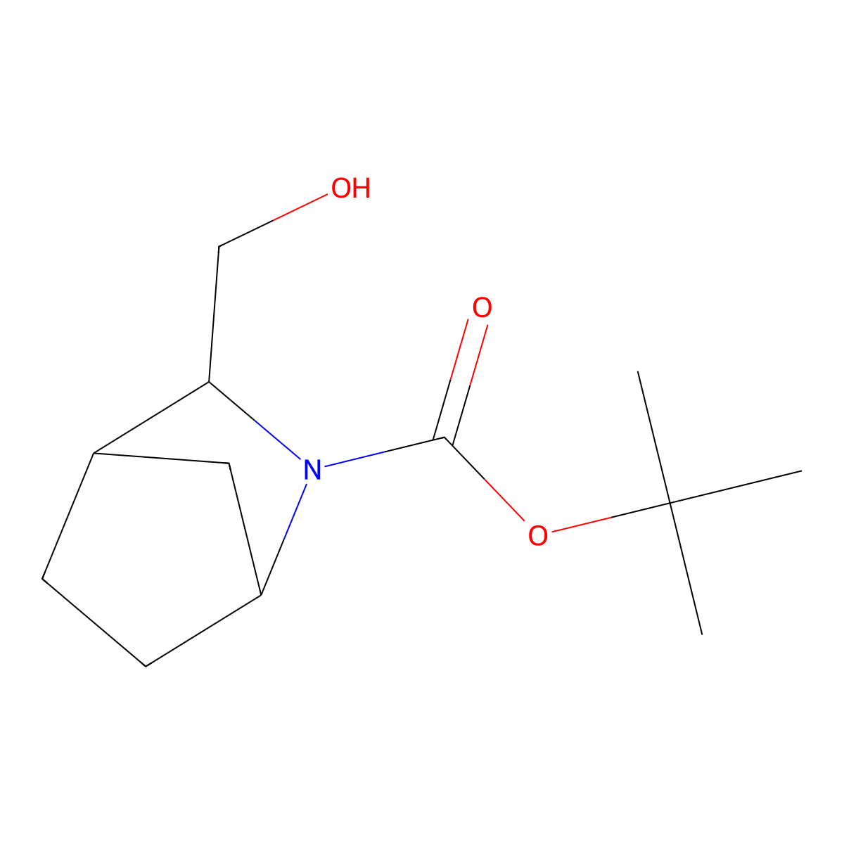 tert-butyl (1R,3S,4S)-3-(hydroxymethyl)-2-azabicyclo[2.2.1]heptane-2-carboxylate molecular structure, CAS 188057-43-4