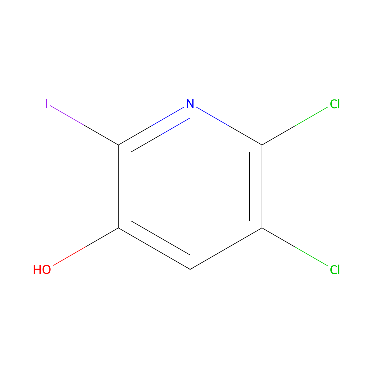 5,6-Dichloro-2-iodopyridin-3-ol molecular structure, CAS 188057-54-7