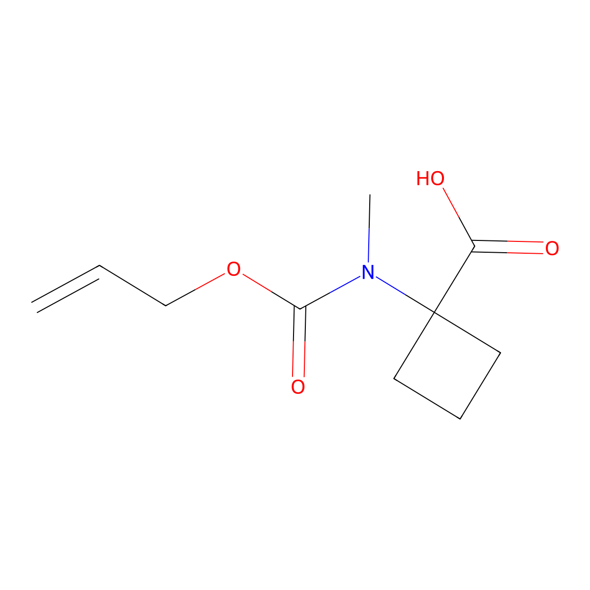 1-{Methyl[(prop-2-en-1-yloxy)carbonyl]amino}cyclobutane-1-carboxylic acid molecular structure, CAS 1880573-89-6