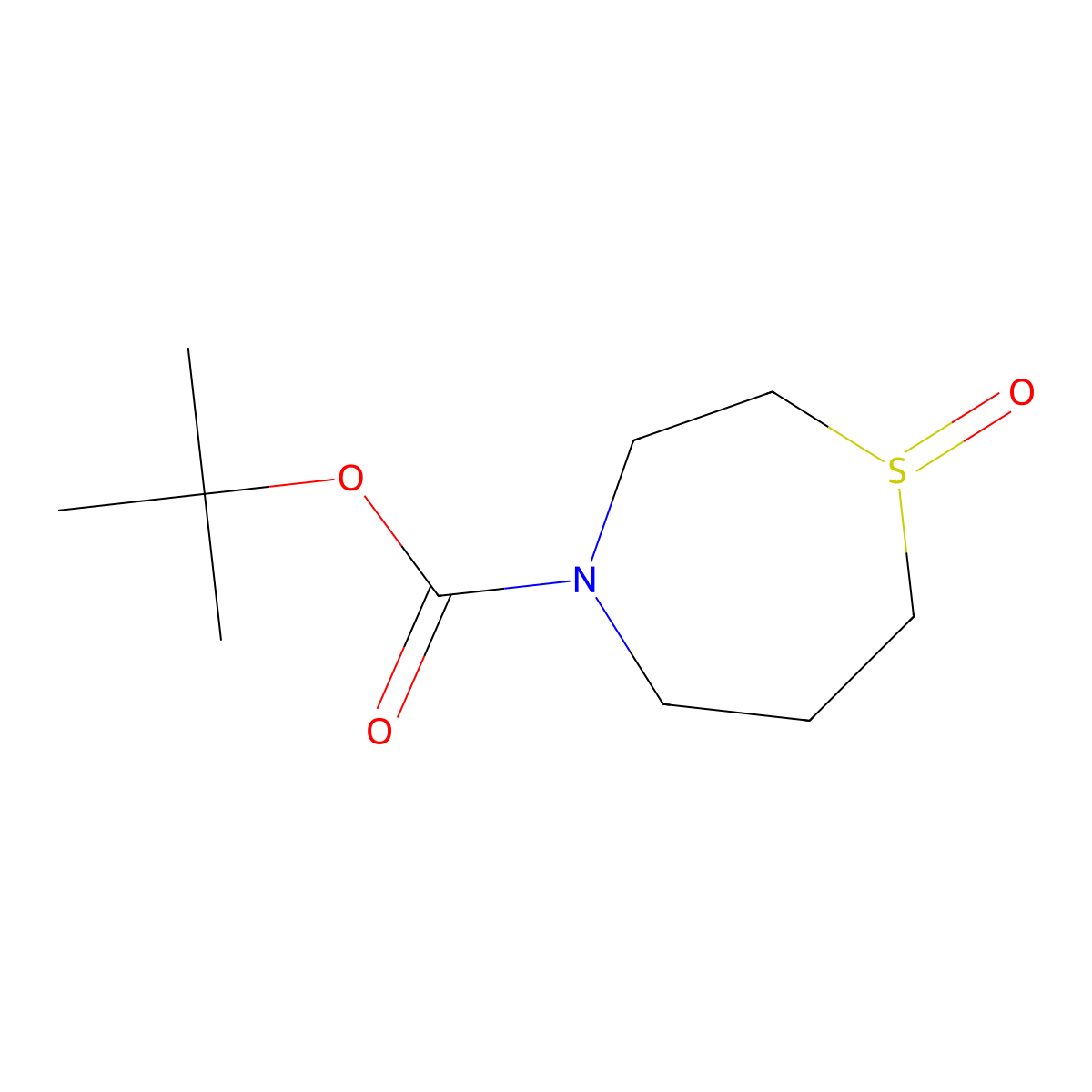 tert-Butyl 1,4-thiazepane-4-carboxylate 1-oxide molecular structure, CAS 1880585-34-1