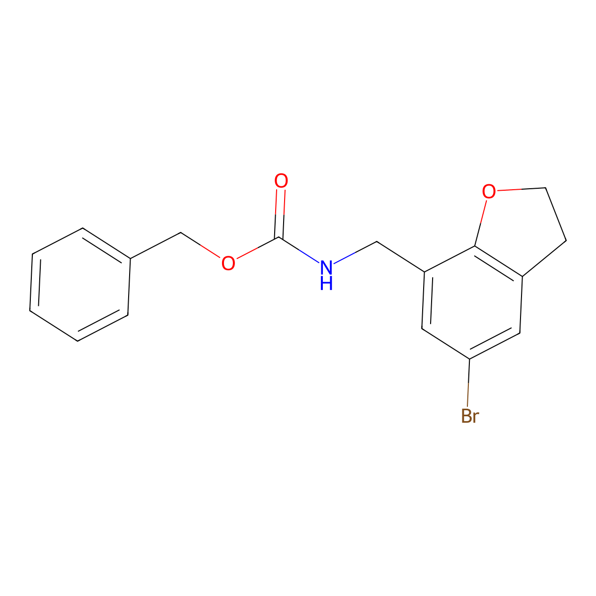 benzyl N-[(5-bromo-2,3-dihydro-1-benzofuran-7-yl)methyl]carbamate molecular structure, CAS 1880597-61-4