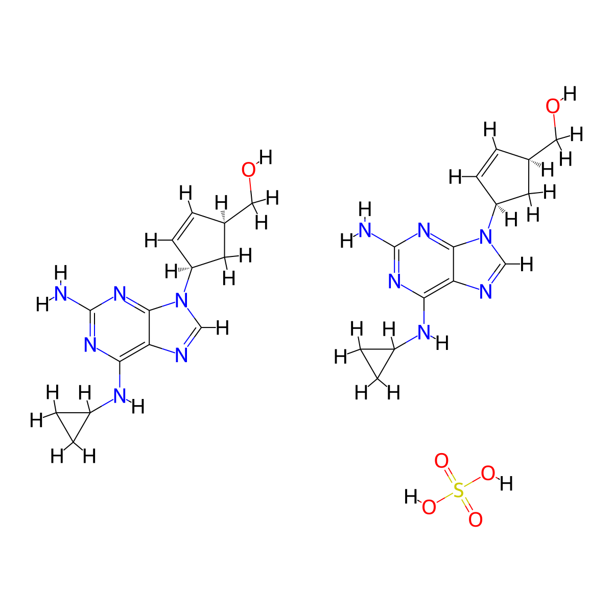 Abacavir Sulfate molecular structure, CAS 188062-50-2