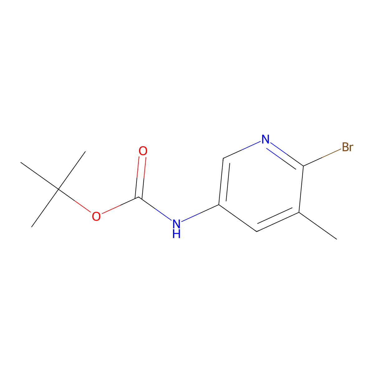 tert-Butyl (6-bromo-5-methylpyridin-3-yl)carbamate molecular structure, CAS 1880630-79-4