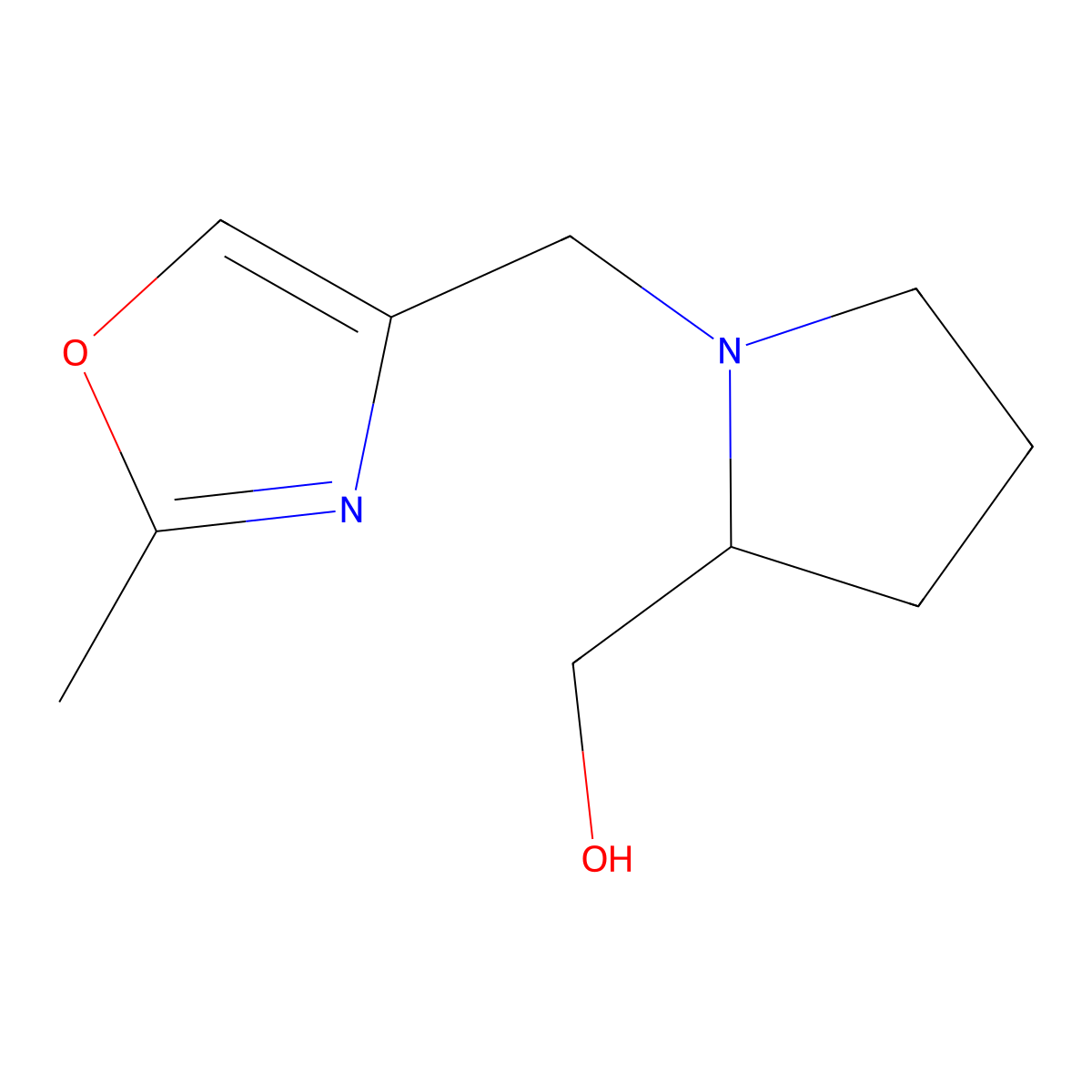 {1-[(2-Methyl-1,3-oxazol-4-yl)methyl]pyrrolidin-2-yl}methanol molecular structure, CAS 1880636-92-9