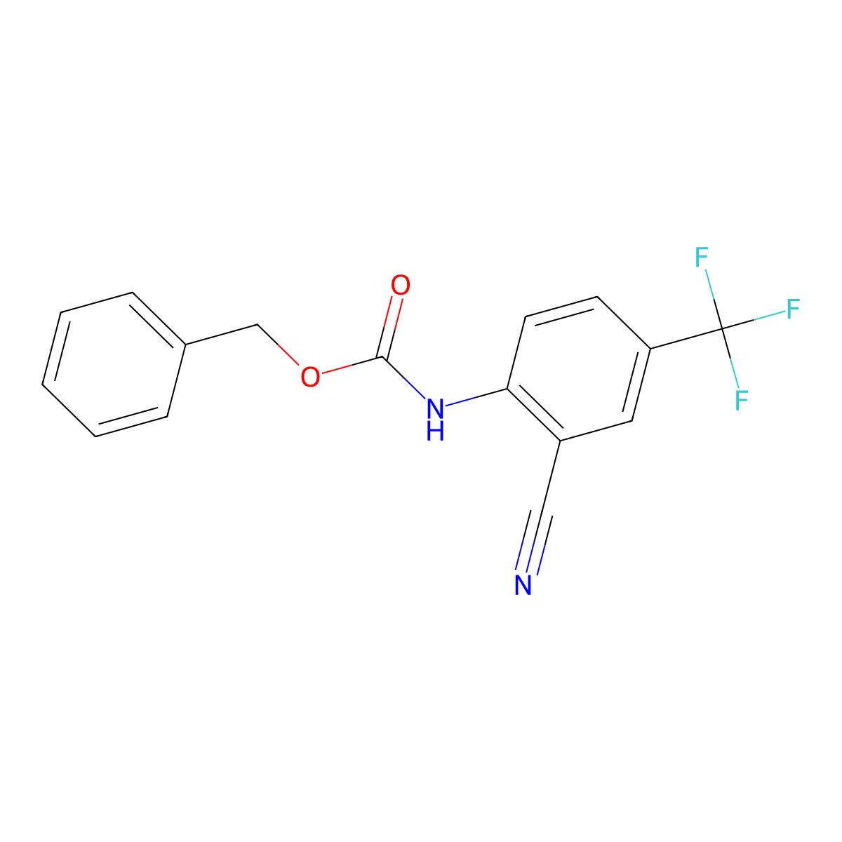 benzyl N-[2-cyano-4-(trifluoromethyl)phenyl]carbamate molecular structure, CAS 1880692-17-0