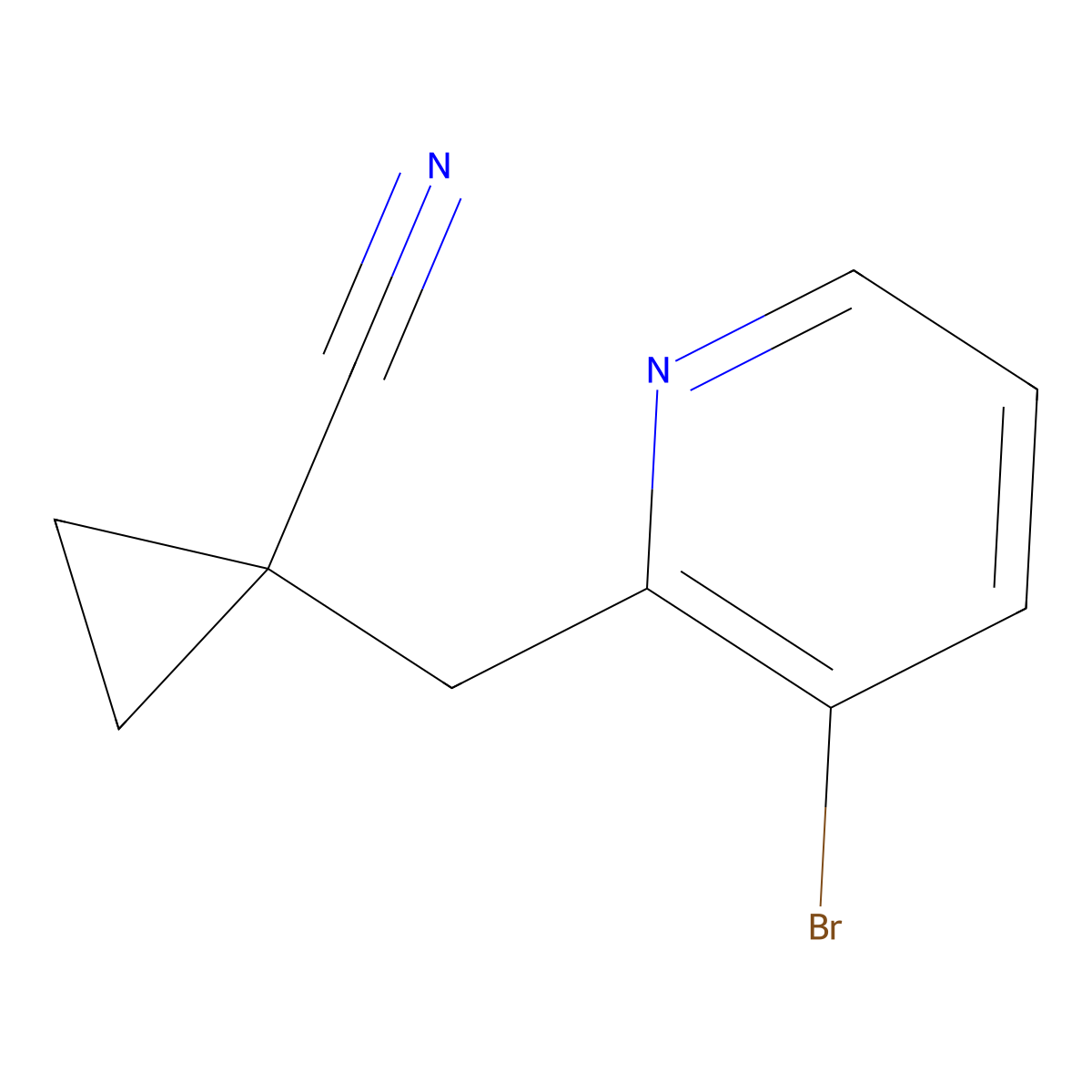 1-[(3-Bromopyridin-2-yl)methyl]cyclopropane-1-carbonitrile molecular structure, CAS 1880699-96-6