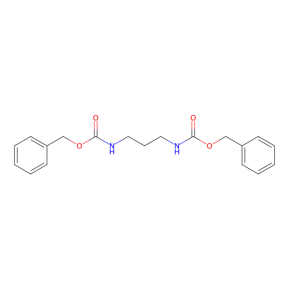 Dibenzyl propane-1,3-diylbiscarbamate molecular structure, CAS 18807-68-6