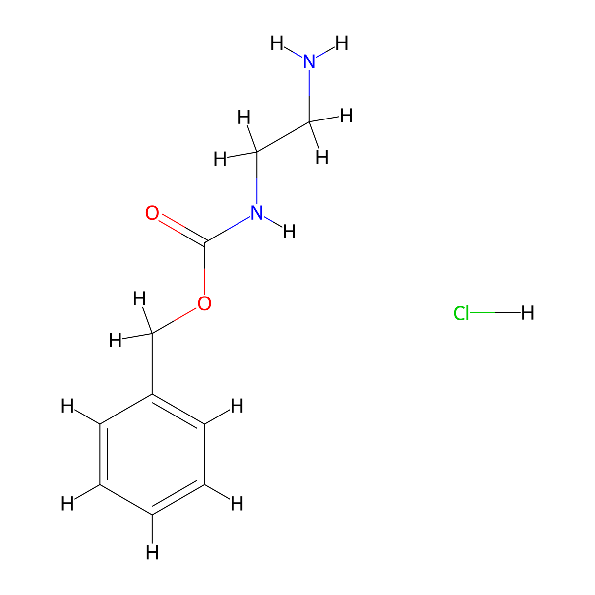 Benzyl N-(2-aminoethyl)carbamate hydrochloride molecular structure, CAS 18807-71-1