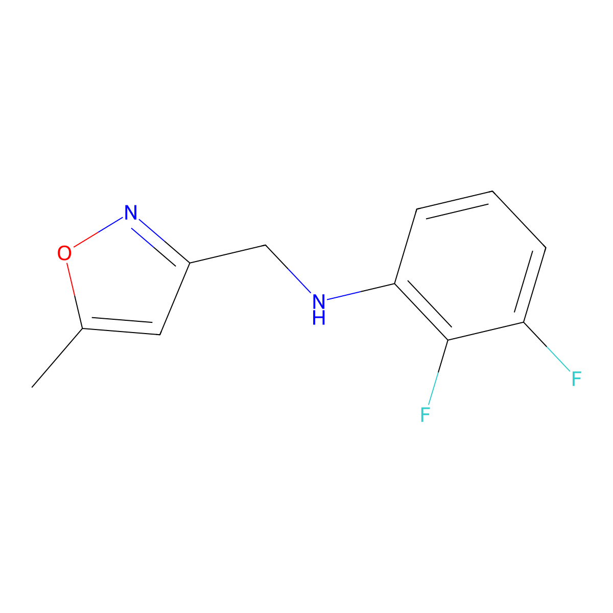 2,3-difluoro-N-[(5-methyl-1,2-oxazol-3-yl)methyl]aniline molecular structure, CAS 1880703-27-4