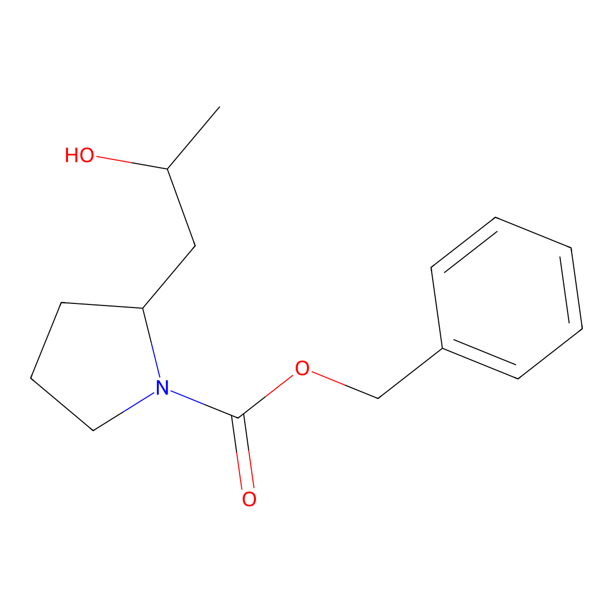 Benzyl 2-(2-hydroxypropyl)pyrrolidine-1-carboxylate molecular structure, CAS 1880717-10-1