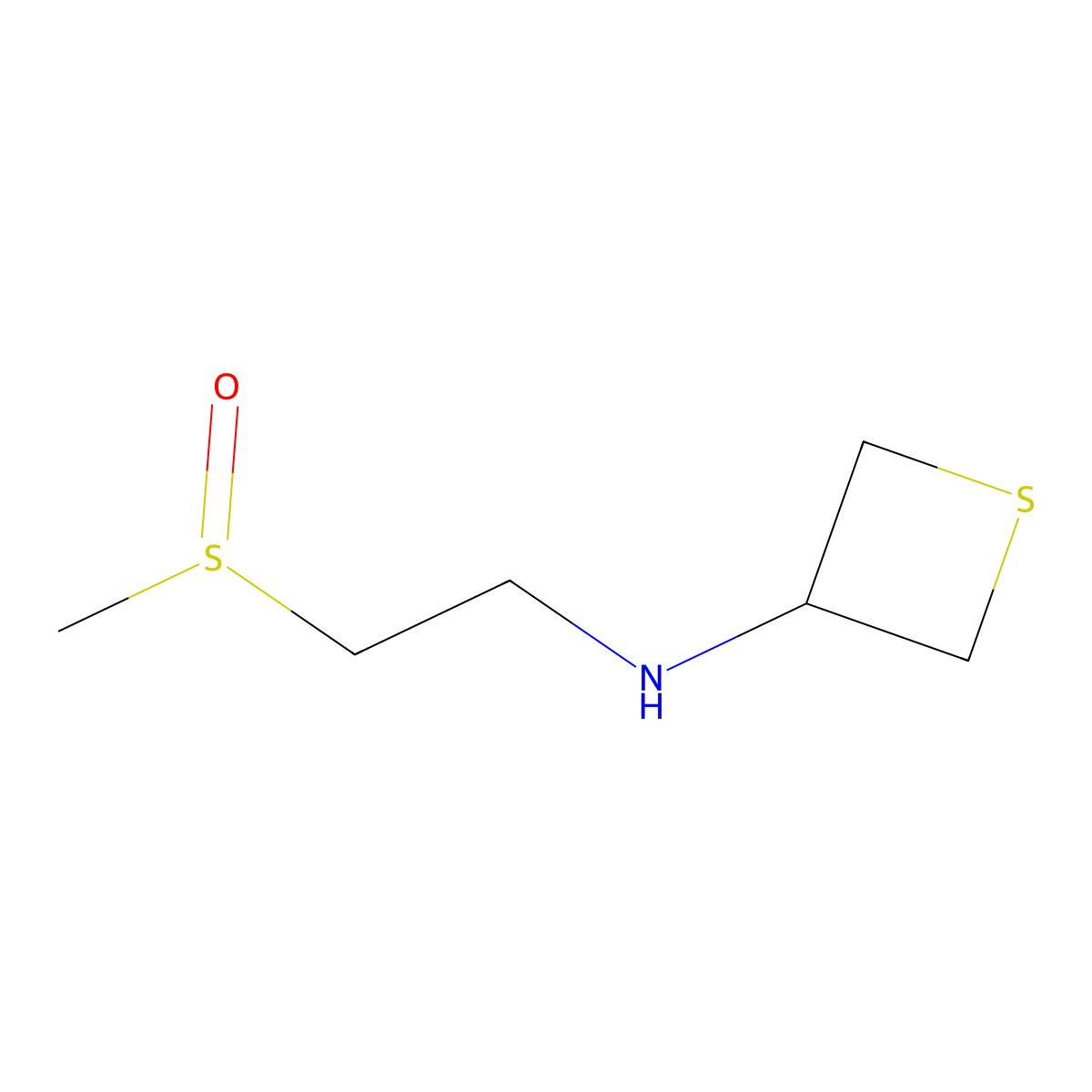 N-(2-(Methylsulfinyl)ethyl)thietan-3-amine molecular structure, CAS 1880736-35-5