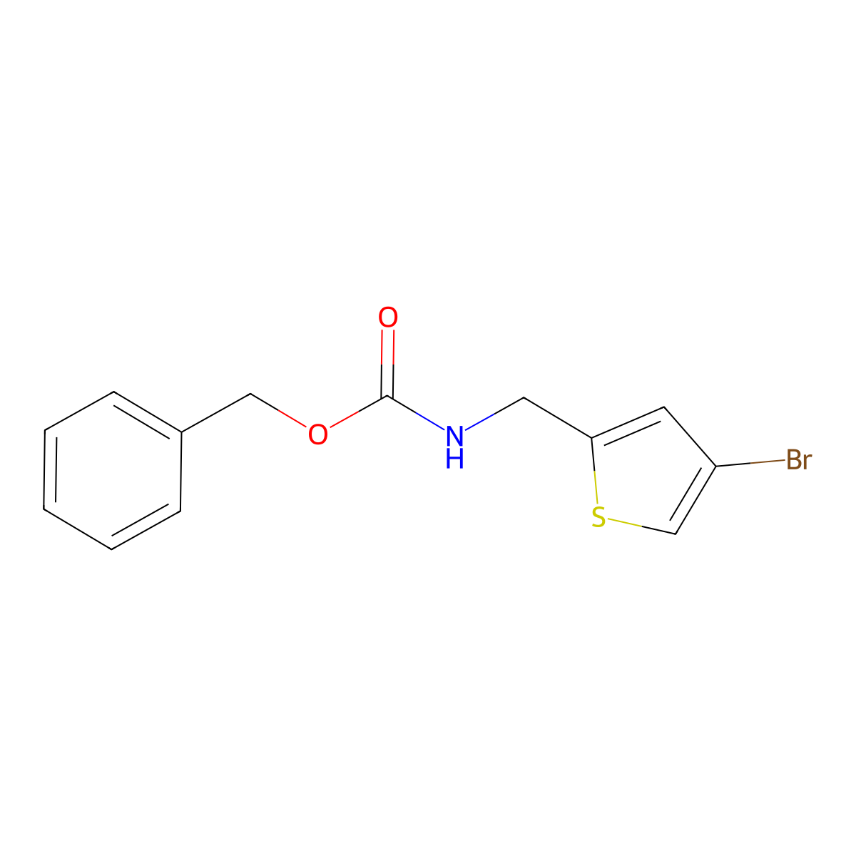 benzyl N-[(4-bromothiophen-2-yl)methyl]carbamate molecular structure, CAS 1880809-85-7