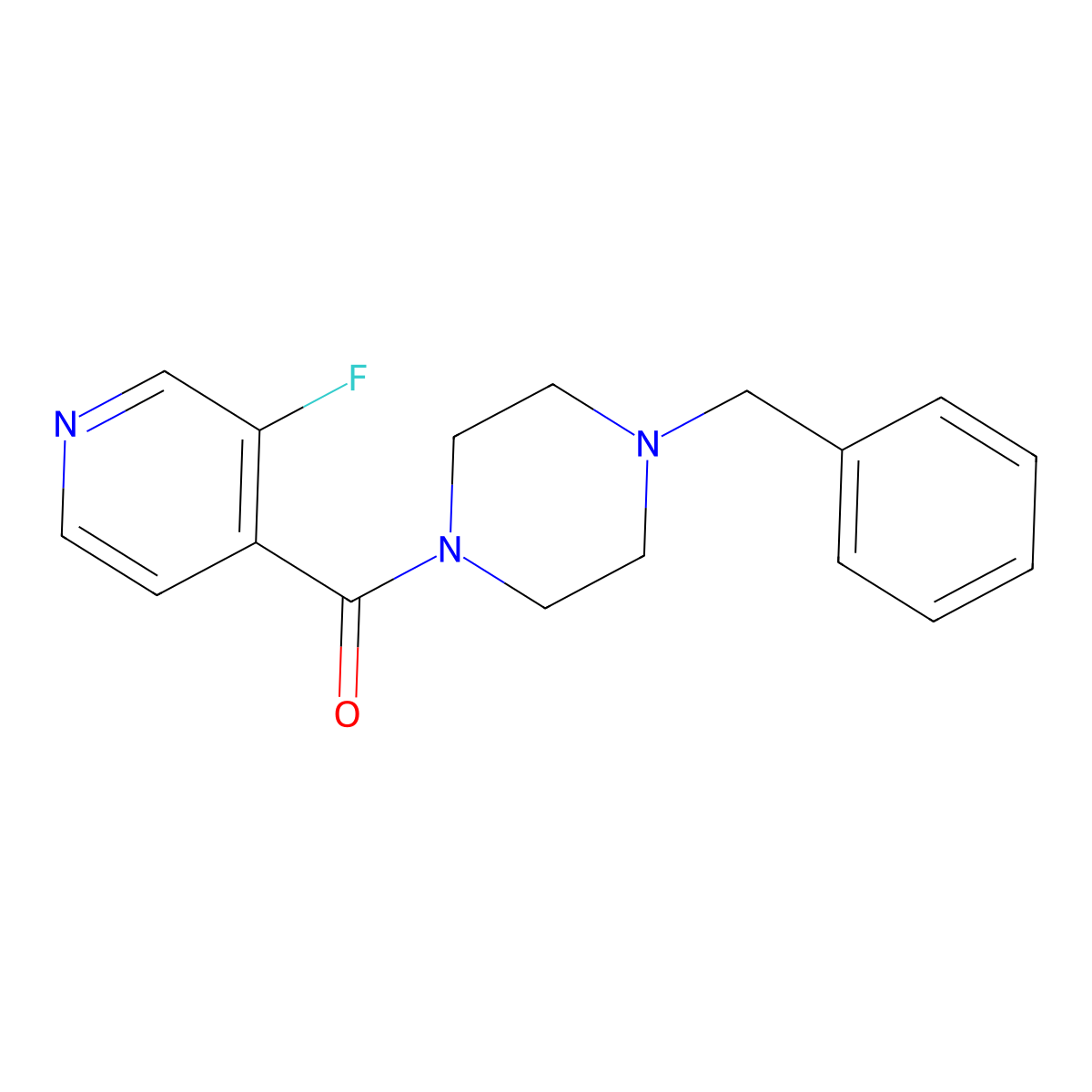 1-Benzyl-4-(3-fluoropyridine-4-carbonyl)piperazine molecular structure, CAS 1880813-63-7