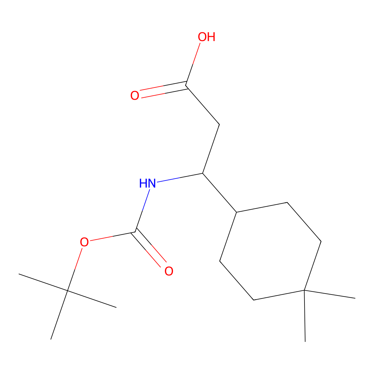 3-{[(Tert-butoxy)carbonyl]amino}-3-(4,4-dimethylcyclohexyl)propanoic acid molecular structure, CAS 1880814-07-2