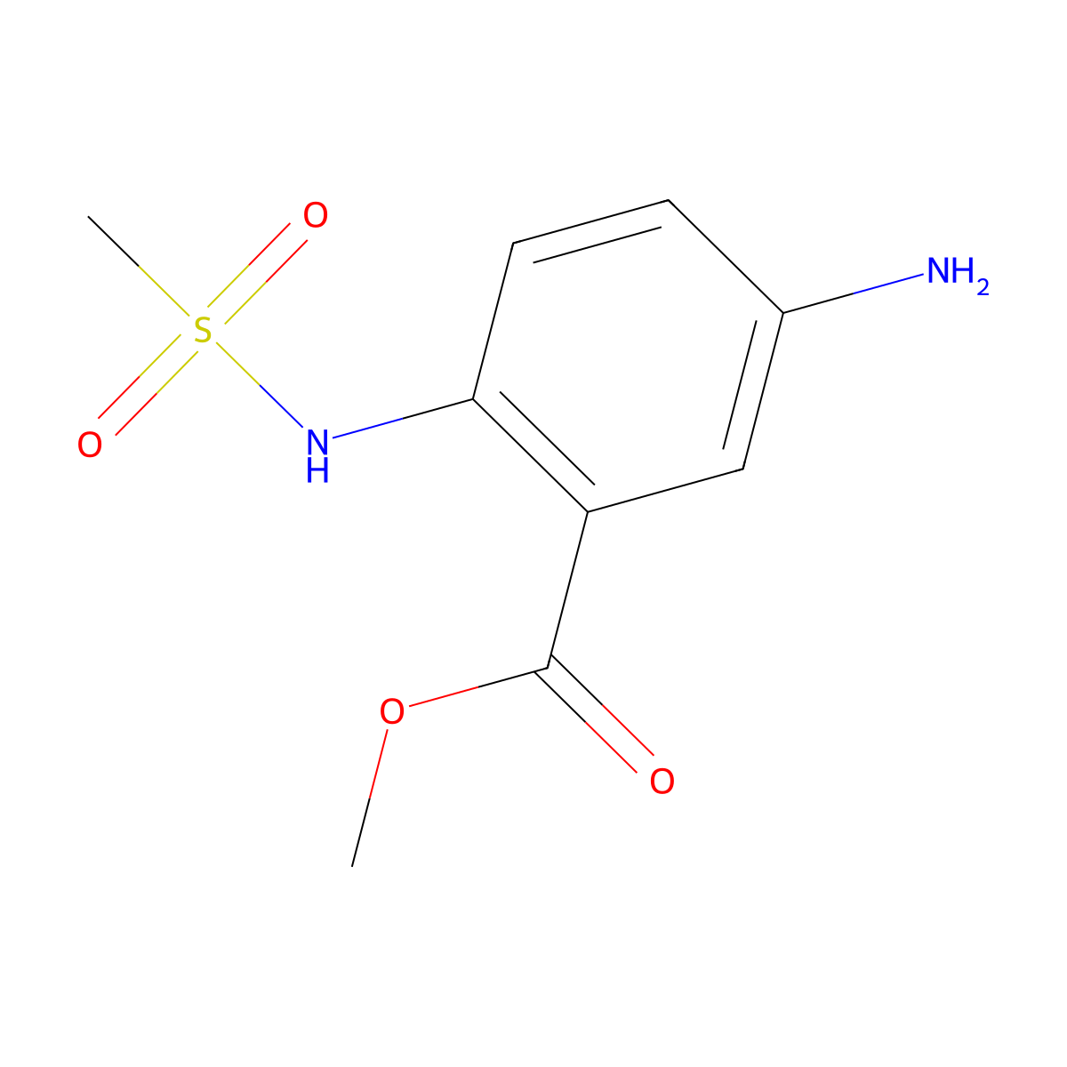 Methyl 5-amino-2-methanesulfonamidobenzoate molecular structure, CAS 1880816-37-4