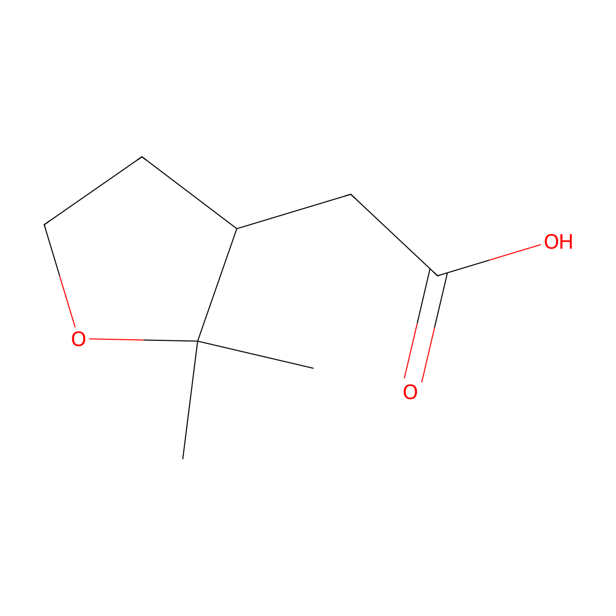 2-(2,2-Dimethyloxolan-3-yl)acetic acid molecular structure, CAS 1880831-38-8