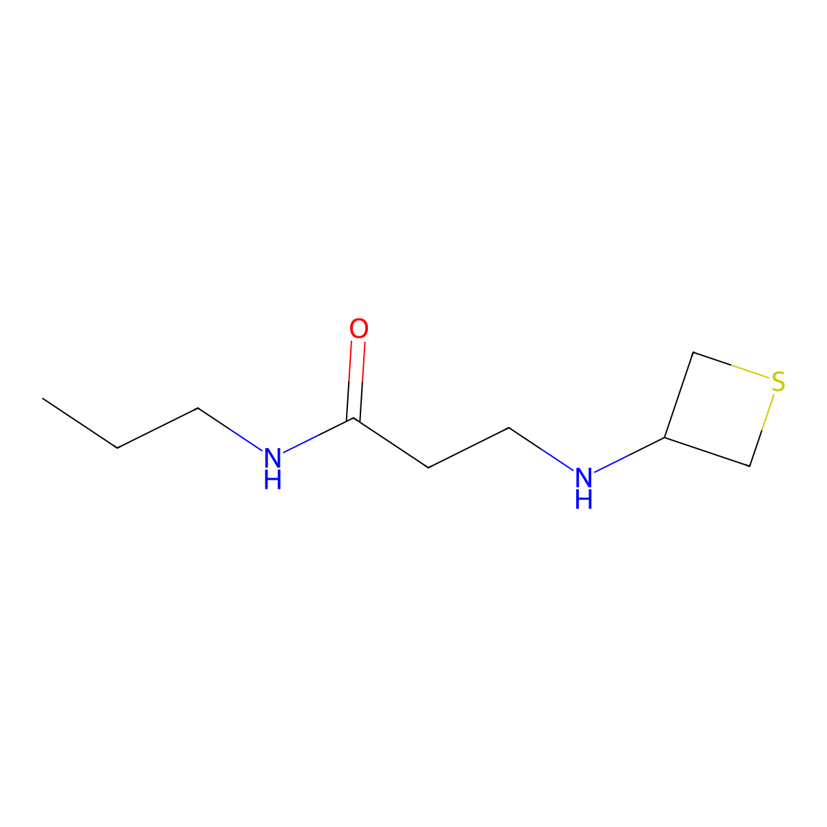 N-Propyl-3-(thietan-3-ylamino)propanamide molecular structure, CAS 1880845-44-2