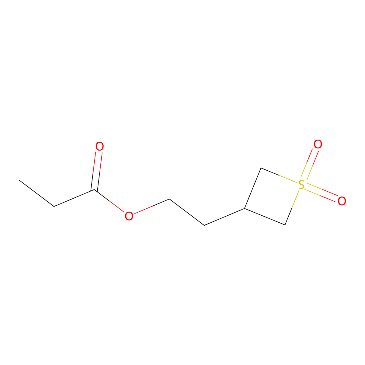 2-(1,1-Dioxidothietan-3-yl)ethyl propionate molecular structure, CAS 1880917-44-1