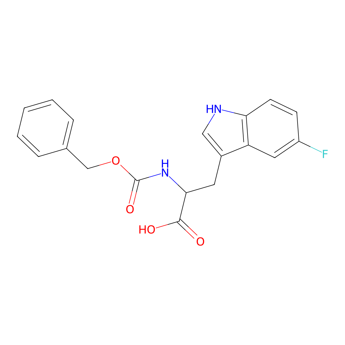 2-(((Benzyloxy)carbonyl)amino)-3-(5-fluoro-1h-indol-3-yl)propanoic acid molecular structure, CAS 1881-79-4