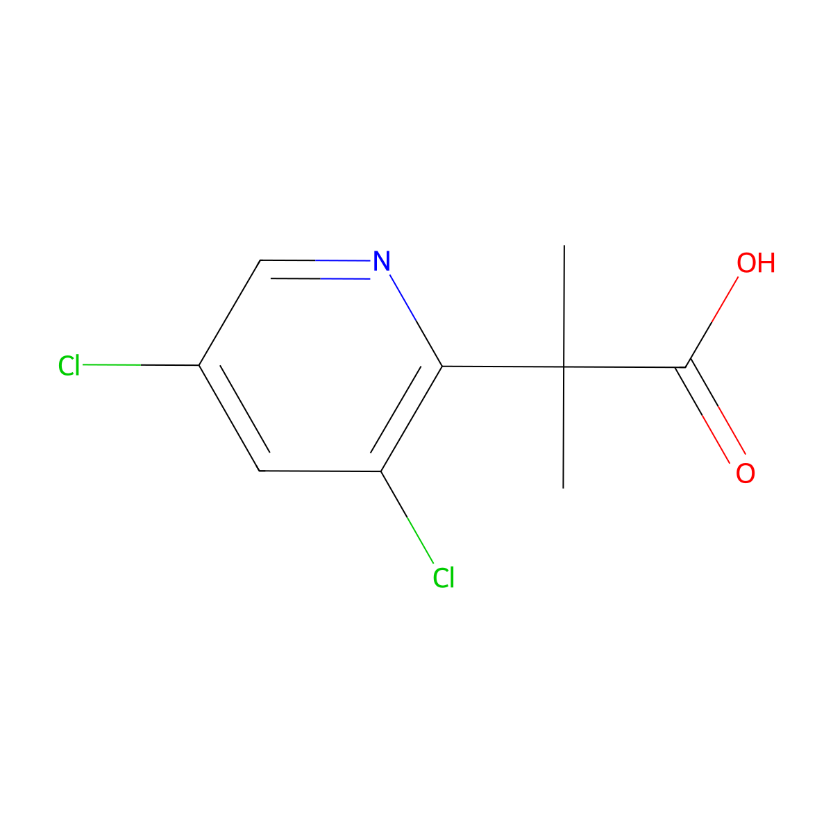 2-(3,5-Dichloropyridin-2-yl)-2-methylpropanoic acid molecular structure, CAS 1881003-21-9