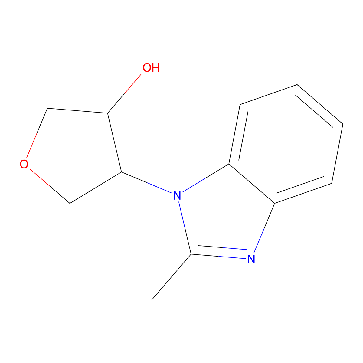 4-(2-methyl-1H-1,3-benzodiazol-1-yl)oxolan-3-ol molecular structure, CAS 1881014-17-0