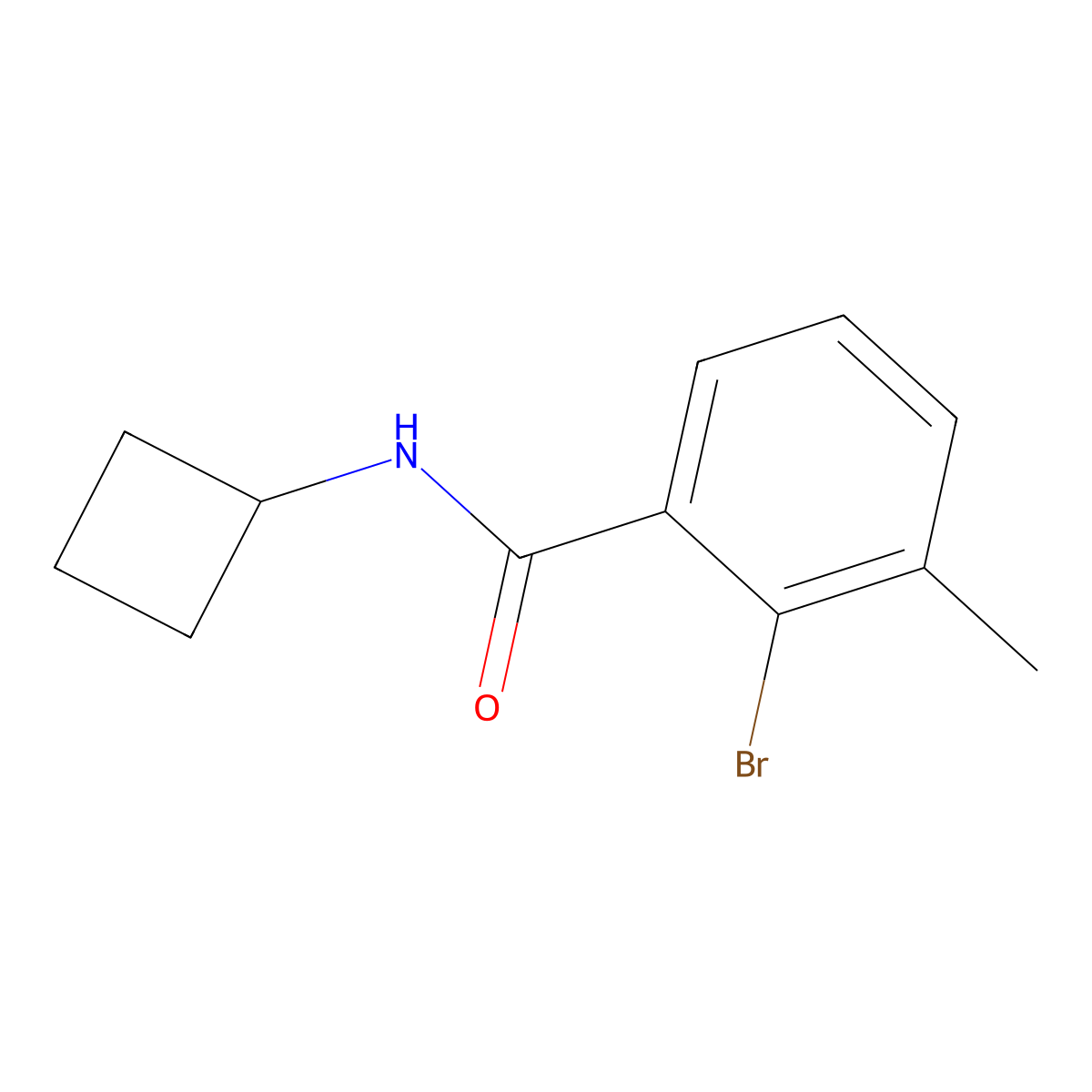 2-Bromo-N-cyclobutyl-3-methylbenzamide molecular structure, CAS 1881018-76-3