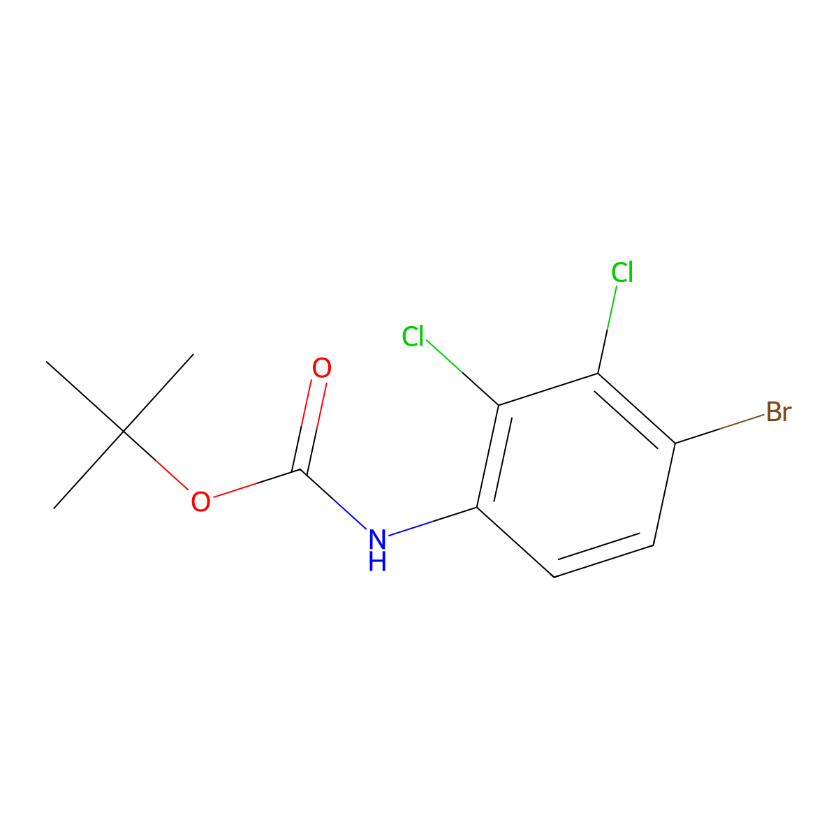 tert-butyl N-(4-bromo-2,3-dichlorophenyl)carbamate molecular structure, CAS 1881027-10-6