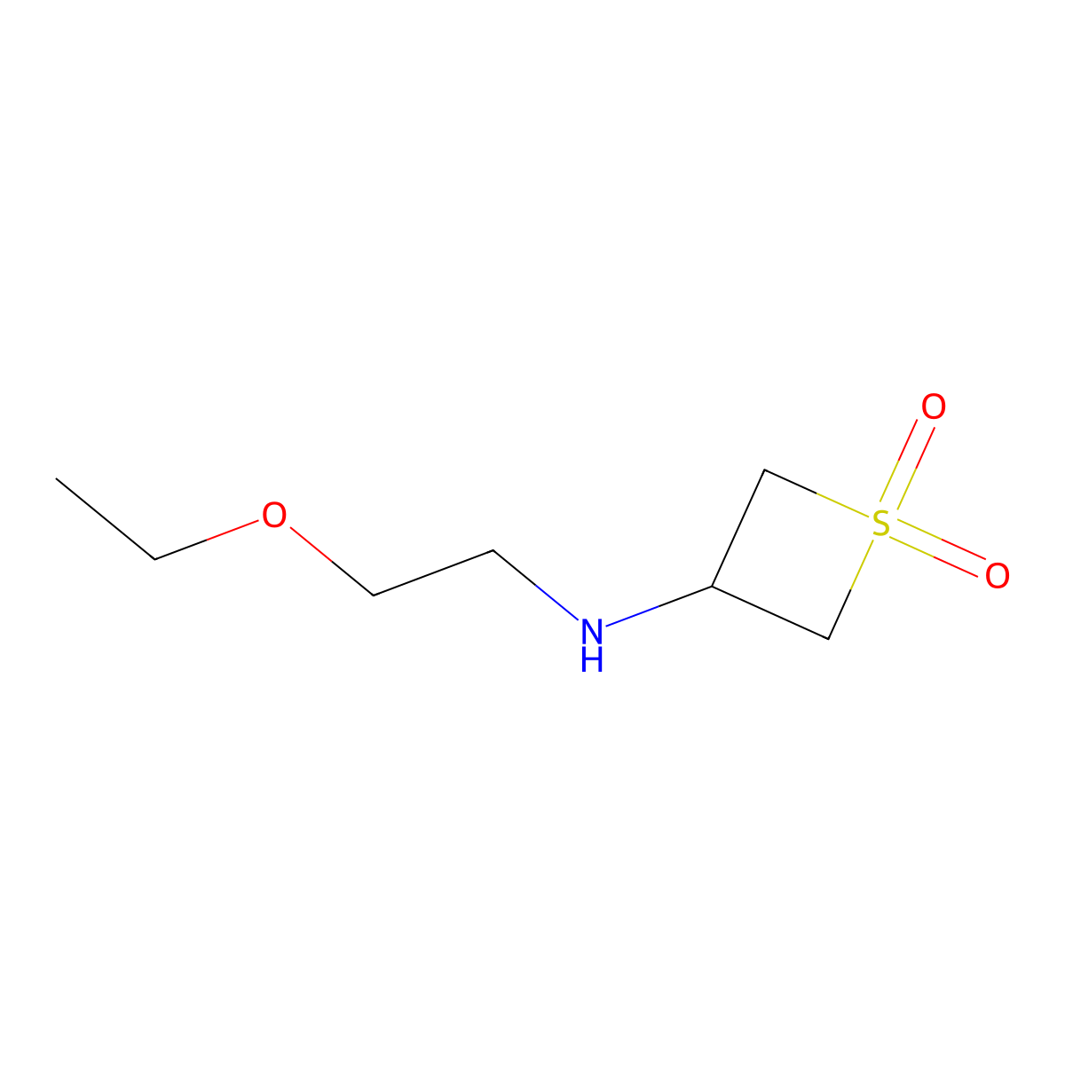 3-((2-Ethoxyethyl)amino)thietane 1,1-dioxide molecular structure, CAS 1881032-94-5