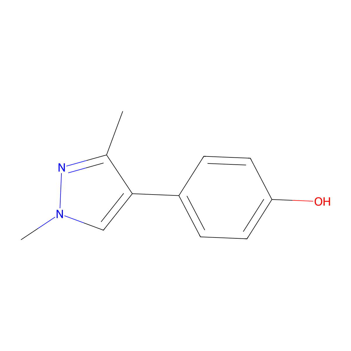 4-(1,3-dimethyl-1H-pyrazol-4-yl)phenol molecular structure, CAS 1881049-48-4