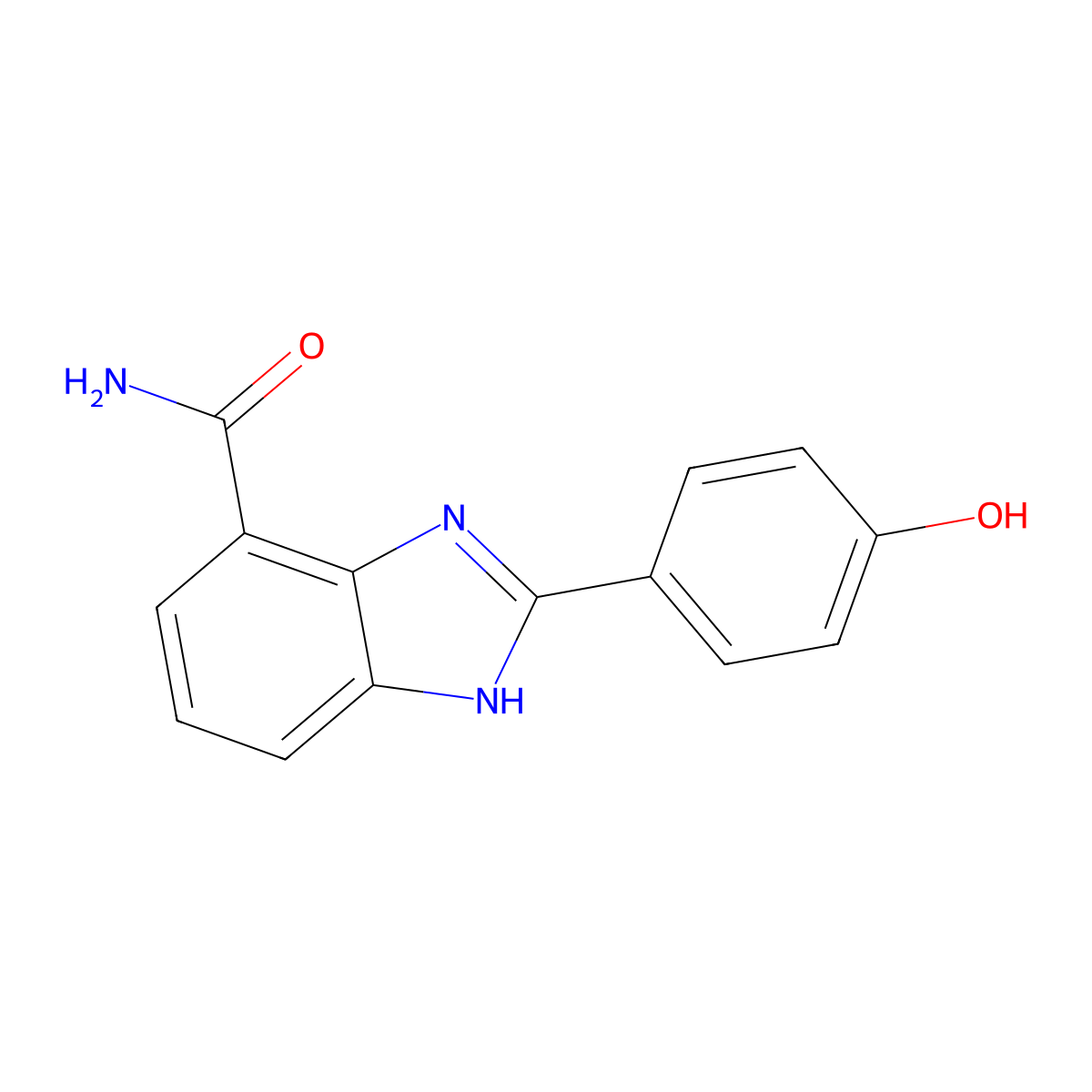 2-(4-hydroxyphenyl)-1H-benzimidazole-4-carboxamide molecular structure, CAS 188106-83-4