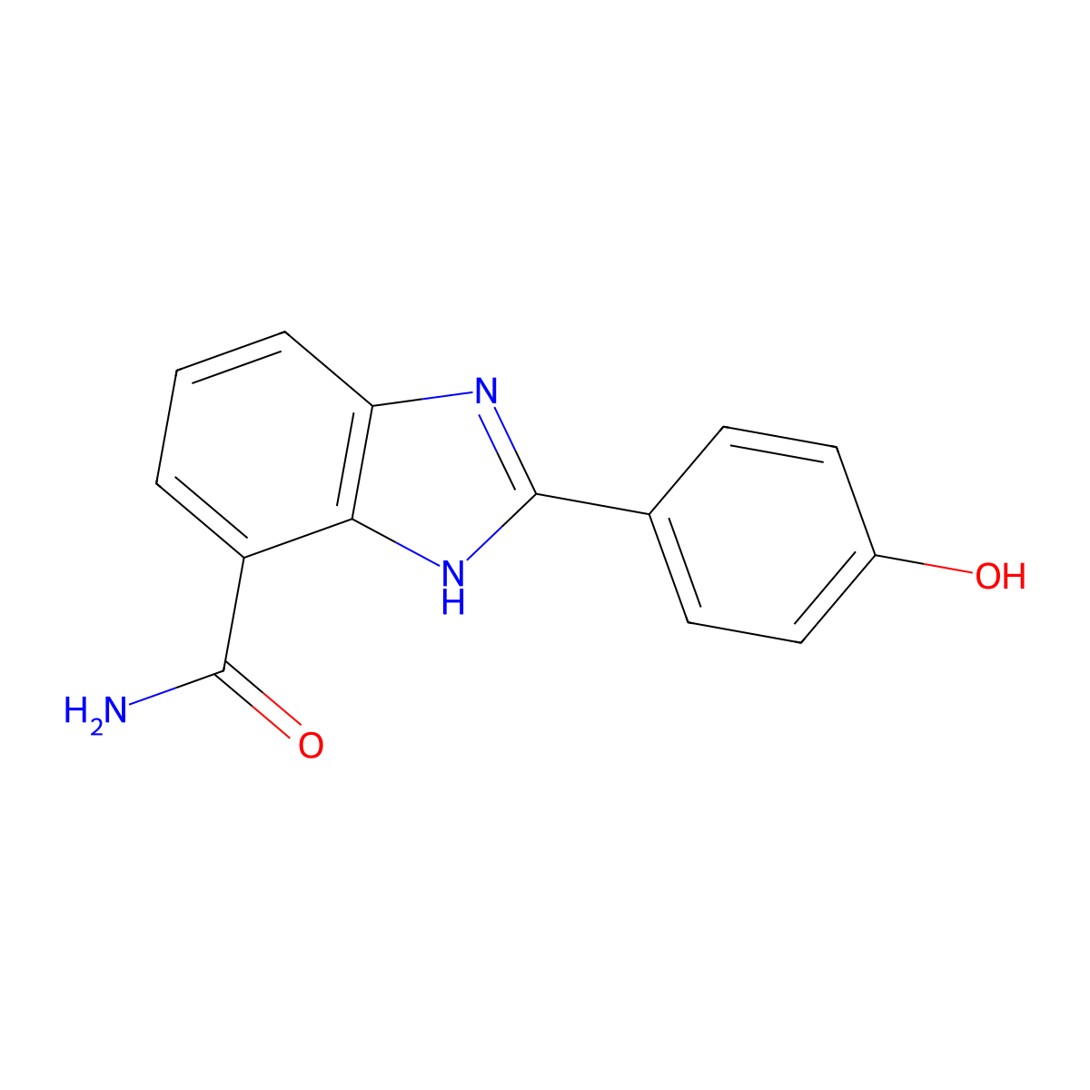 2-(4-hydroxyphenyl)-1H-benzimidazole-4-carboxamide molecular structure, CAS 188106-83-4