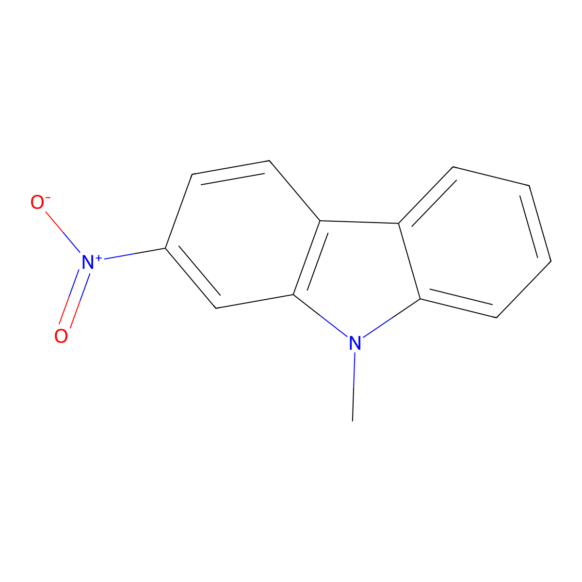 9-Methyl-2-nitrocarbazole molecular structure, CAS 188107-70-2