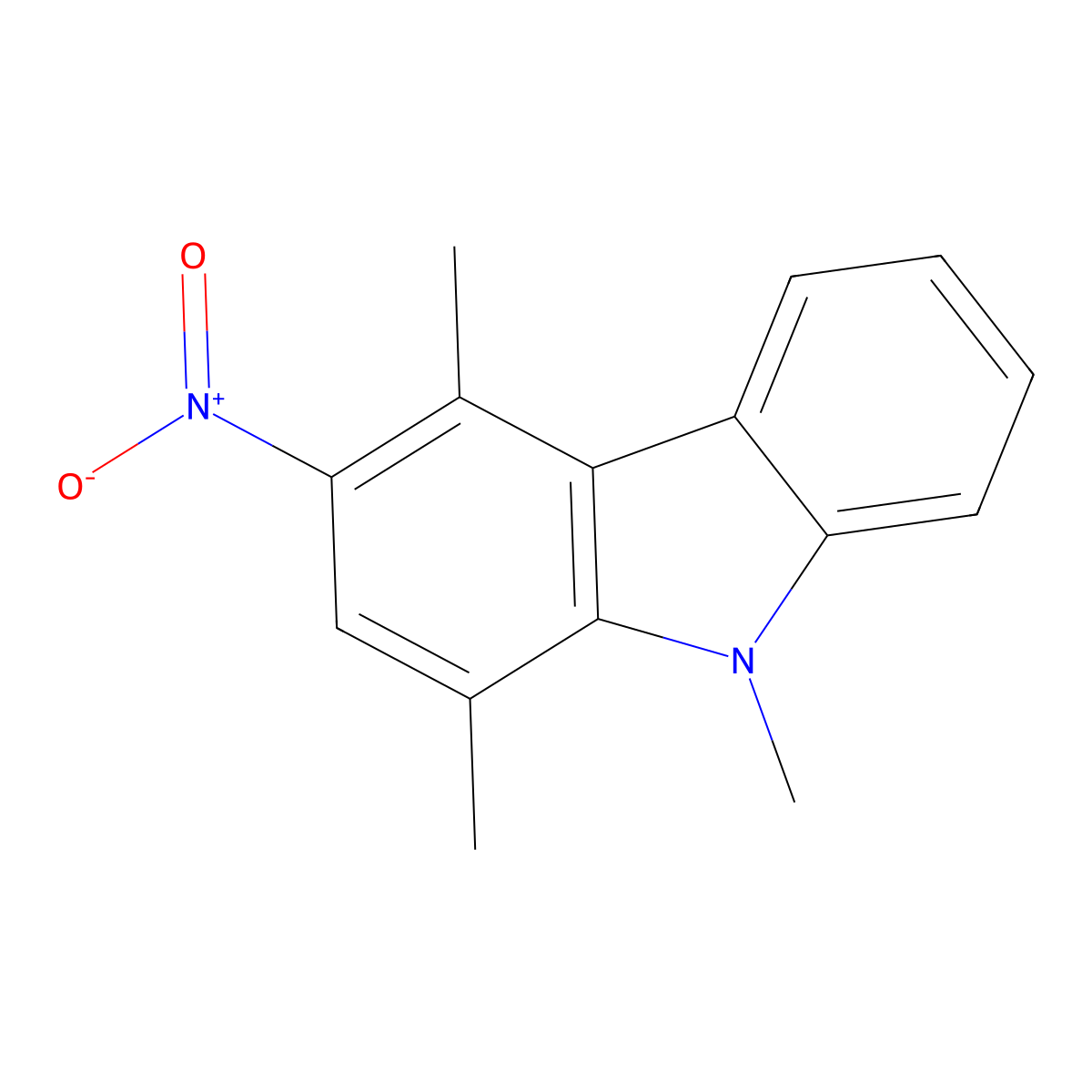 1,4,9-Trimethyl-3-nitrocarbazole molecular structure, CAS 188107-71-3
