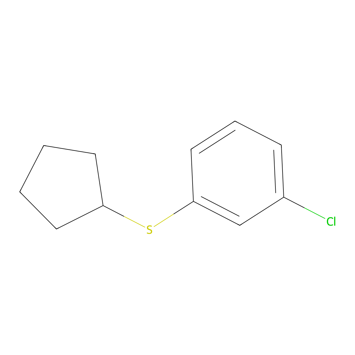 1-Chloro-3-(cyclopentylsulfanyl)benzene molecular structure, CAS 1881082-27-4