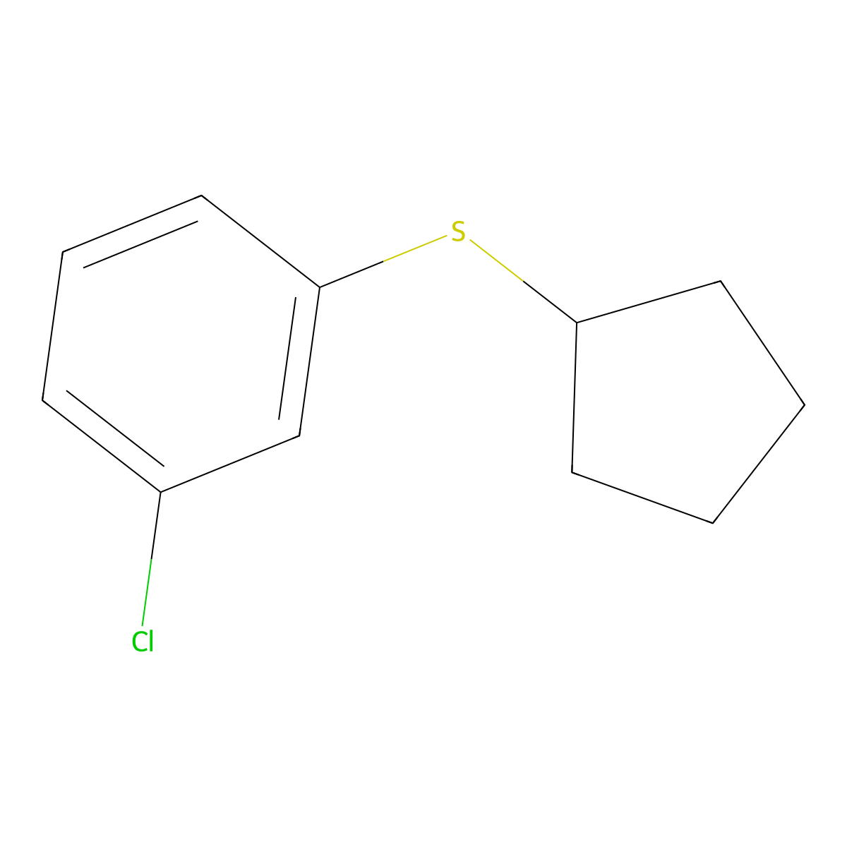 1-Chloro-3-(cyclopentylsulfanyl)benzene molecular structure, CAS 1881082-27-4