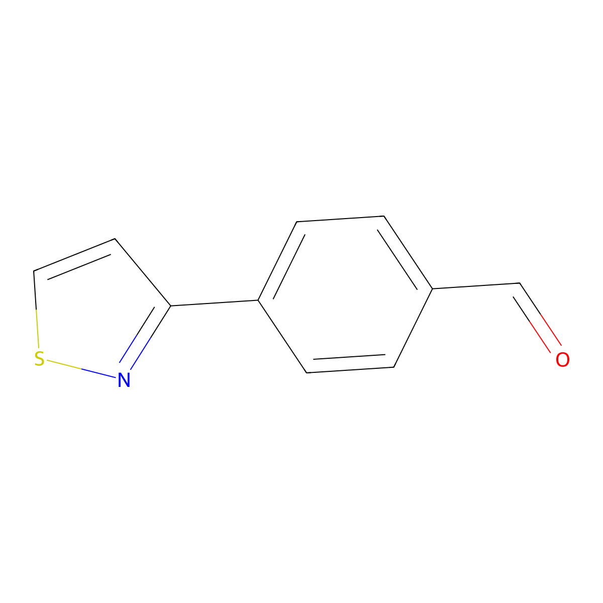 4-(1,2-Thiazol-3-yl)benzaldehyde molecular structure, CAS 1881102-85-7