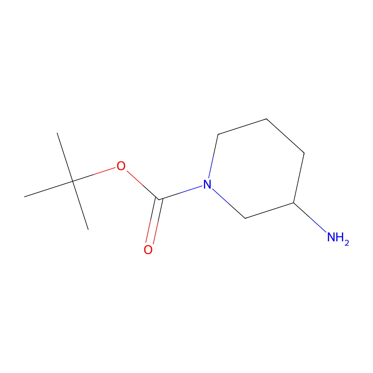 tert-butyl (3R)-3-aminopiperidine-1-carboxylate molecular structure, CAS 188111-79-7