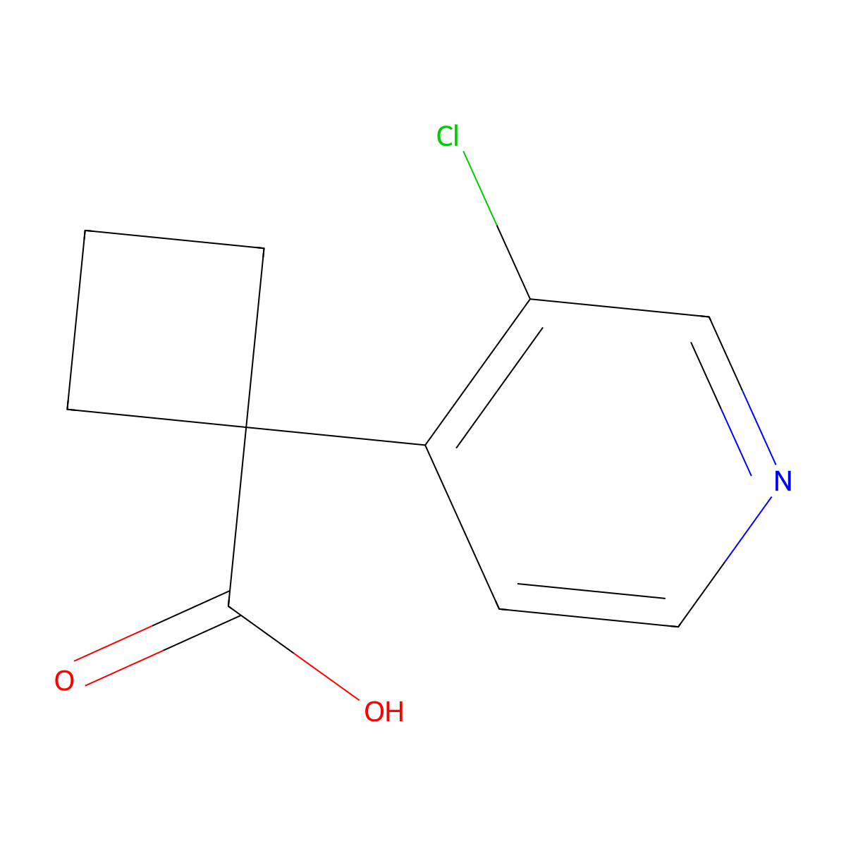 1-(3-Chloropyridin-4-yl)cyclobutane-1-carboxylic acid molecular structure, CAS 1881111-67-6