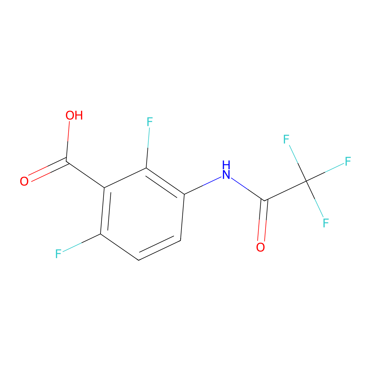 2,6-Difluoro-3-(trifluoroacetamido)benzoic acid molecular structure, CAS 1881115-67-8