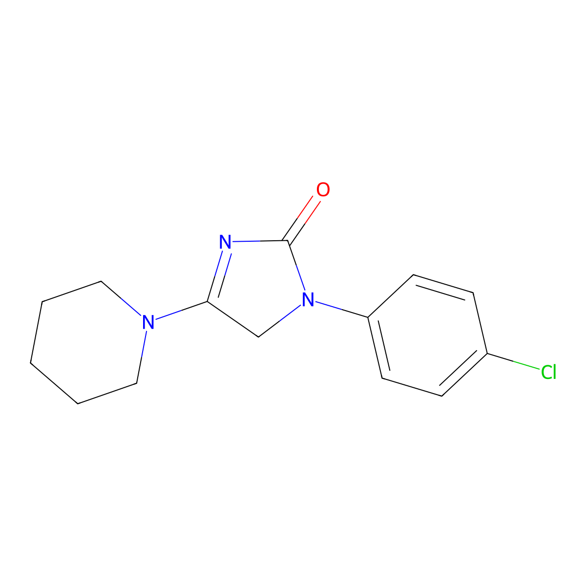 1-(4-chlorophenyl)-4-(piperidin-1-yl)-1H-imidazol-2(5H)-one molecular structure, CAS 188116-08-7