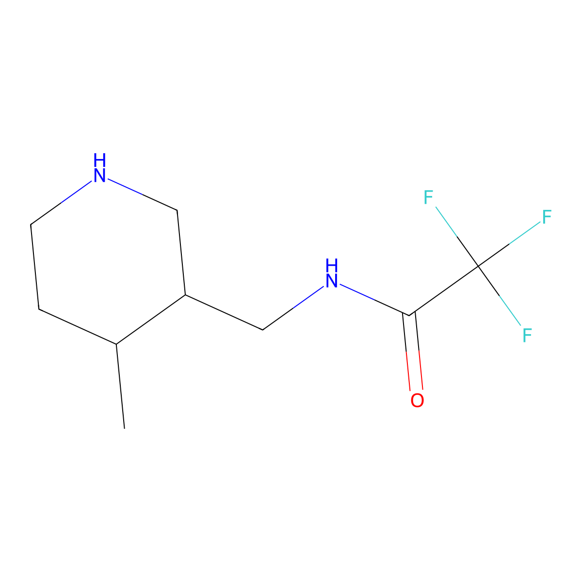 2,2,2-trifluoro-N-[(4-methylpiperidin-3-yl)methyl]acetamide molecular structure, CAS 1881167-29-8