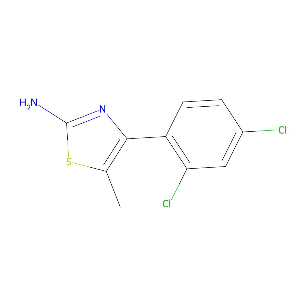 4-(2,4-Dichlorophenyl)-5-methyl-1,3-thiazol-2-amine molecular structure, CAS 188120-61-8