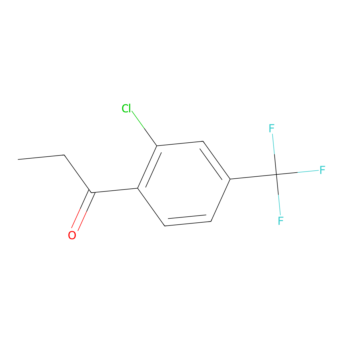 1-(2-Chloro-4-(trifluoromethyl)phenyl)propan-1-one molecular structure, CAS 188120-65-2